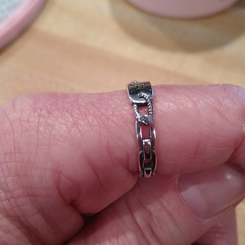 NEW S925 Minimalist Twist Chain & Bar Ring - Picture 6 of 8